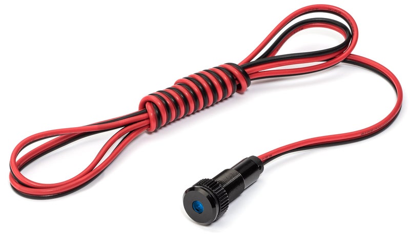 Oznium PLUG-N-PLAY Instrument Cluster LED Indicator Light Dash Bulbs. Aluminum Pilot Lights. Colored Acrylic Lens. Flush Panel Mount 5/16" 8mm 12V for Speedometer Odometer Tachometer (Black Bezel, Blue LED) - Image 2